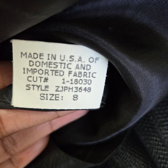 David Meister Vtg 90s Retro Classic Black Taffeta Velvet Bow Black Midi Dress 8 - Picture 9 of 12